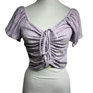 Love tree purple cropped top